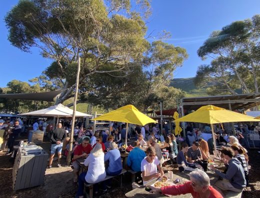 Hermanus Country Market with food stalls, crafts, and live music on the Whale Coast
