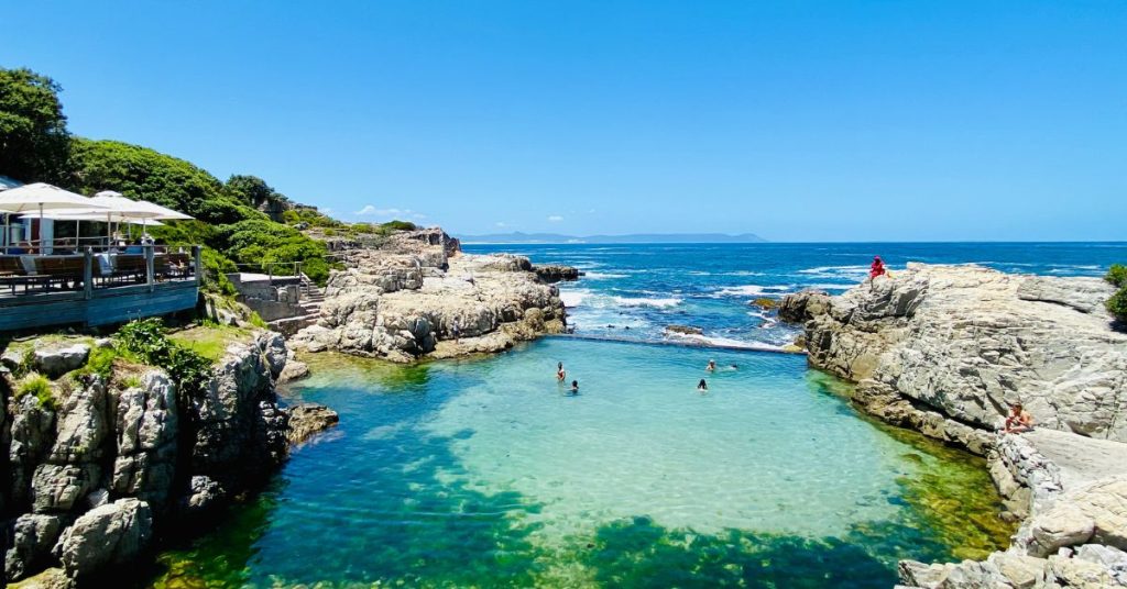 Fick’s Pool in Hermanus with tidal pools and ocean views, a popular family spot